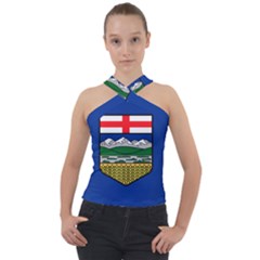 Flag Of Alberta Cross Neck Velour Top by abbeyz71