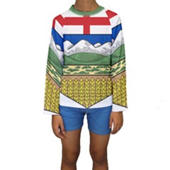 Provincial Shield Of Alberta Kids  Long Sleeve Swimwear by abbeyz71