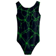 System Web Network Connection Kids  Cut-out Back One Piece Swimsuit by Pakrebo