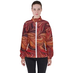 Marbled Paper Mottle Color Movement Women s High Neck Windbreaker