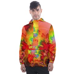 Background Abstract Color Form Men s Front Pocket Pullover Windbreaker by Pakrebo