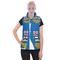 Flag Map Of Alberta Women s Button Up Vest by abbeyz71