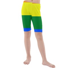 Lgbt Flag Map Of Alberta Kids  Mid Length Swim Shorts by abbeyz71