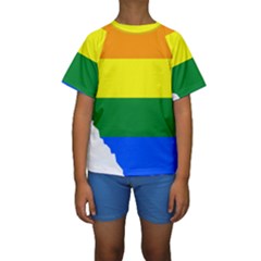 Lgbt Flag Map Of Alberta Kids  Short Sleeve Swimwear by abbeyz71