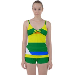 Lgbt Flag Map Of Alberta Tie Front Two Piece Tankini by abbeyz71