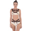 Donuts Pattern With Bites bright pastel blue and brown Cropped Sweatshirt Bandaged Up Bikini Set  View1