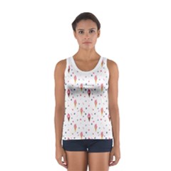 Ice Cream Cones Watercolor With Fruit Berries And Cherries Summer Pattern Sport Tank Top  by genx