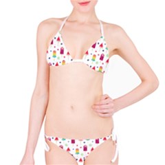 Popsicle Juice Watercolor With Fruit Berries And Cherries Summer Pattern Classic Bikini Set by genx