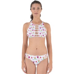 Popsicle Juice Watercolor With Fruit Berries And Cherries Summer Pattern Perfectly Cut Out Bikini Set by genx