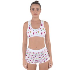 Popsicle Juice Watercolor With Fruit Berries And Cherries Summer Pattern Racerback Boyleg Bikini Set by genx