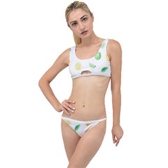 Lemon And Limes Yellow Green Watercolor Fruits With Citrus Leaves Pattern The Little Details Bikini Set by genx