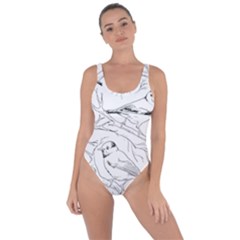 Birds Hand Drawn Outline Black And White Vintage Ink Bring Sexy Back Swimsuit by genx