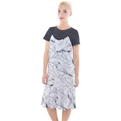 Birds Hand Drawn Outline Black And White Vintage Ink Camis Fishtail Dress by genx