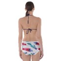 Feathers Boho Style Purple Red and Blue Watercolor Cut-Out One Piece Swimsuit View2