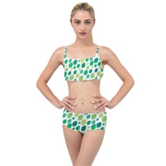 Leaves Green Modern Pattern Naive Retro Leaf Organic Layered Top Bikini Set by genx