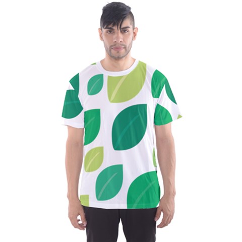 Leaves Green Modern Pattern Naive Retro Leaf Organic Men s Sports Mesh Tee by genx