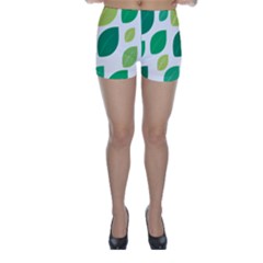 Leaves Green Modern Pattern Naive Retro Leaf Organic Skinny Shorts by genx