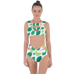 Leaves Green Modern Pattern Naive Retro Leaf Organic Bandaged Up Bikini Set  by genx