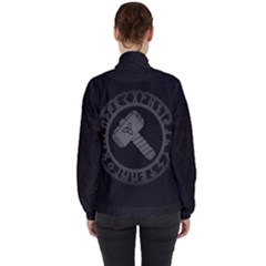 Thor Hammer With Runes Valhalla Tristella Viking Norse Mythology Mjolnir  Women s High Neck Windbreaker by snek