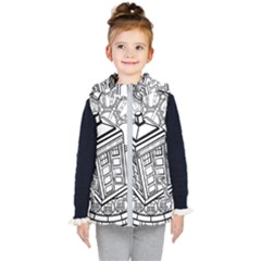 Bad Wolf Tardis Art Drawing Doctor Who Kids  Hooded Puffer Vest by Sudhe