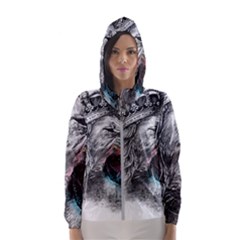 Lion King Head Women s Hooded Windbreaker by Sudhe