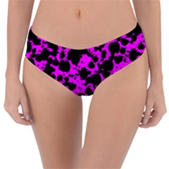 Black And Pink Leopard Style Paint Splash Funny Pattern Reversible Classic Bikini Bottoms by yoursparklingshop