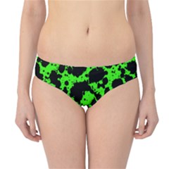 Black And Green Leopard Style Paint Splash Funny Pattern Hipster Bikini Bottoms by yoursparklingshop