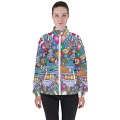 Anthropomorphic Flower Floral Plant Women s High Neck Windbreaker by HermanTelo