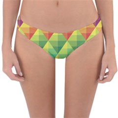 Background Colorful Geometric Triangle Reversible Hipster Bikini Bottoms by HermanTelo