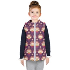 Background Floral Pattern Purple Kids  Hooded Puffer Vest by HermanTelo