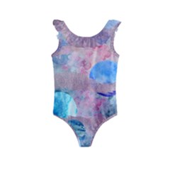 Abstract Clouds And Moon Kids  Frill Swimsuit by charliecreates