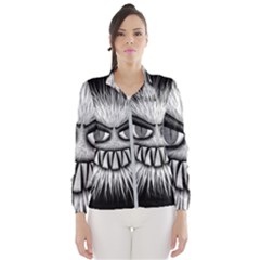 Monster Black White Eyes Women s Windbreaker by HermanTelo