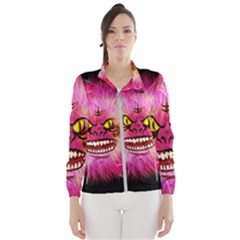 Monster Pink Eyes Aggressive Fangs Women s Windbreaker by HermanTelo