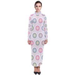 Seamless Pattern Pastels Background Pink Turtleneck Maxi Dress by HermanTelo