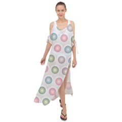 Seamless Pattern Pastels Background Pink Maxi Chiffon Cover Up Dress by HermanTelo