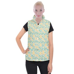 Seamless Pattern Floral Pastels Women s Button Up Vest by HermanTelo