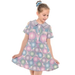 Seamless Pattern Pastels Background Kids  Short Sleeve Shirt Dress by HermanTelo