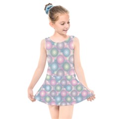 Seamless Pattern Pastels Background Kids  Skater Dress Swimsuit by HermanTelo