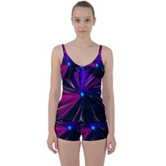 Abstract Background Lightning Tie Front Two Piece Tankini