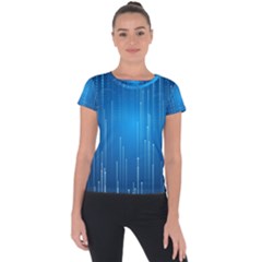 Abstract Line Space Short Sleeve Sports Top  by HermanTelo