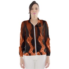 Smoke Flame Abstract Orange Red Women s Windbreaker by HermanTelo