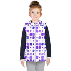 Square Purple Angular Sizes Kids  Hooded Puffer Vest by HermanTelo