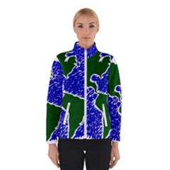 Globe Drawing Earth Ocean Winter Jacket by HermanTelo