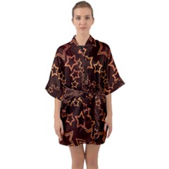 Gold Stars Spiral Chic Quarter Sleeve Kimono Robe by HermanTelo