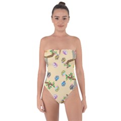 Sloth Neutral Color Cute Cartoon Tie Back One Piece Swimsuit by HermanTelo