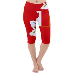 Flag Of The Canadian Army Lightweight Velour Cropped Yoga Leggings by abbeyz71
