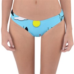 Birds Sun Tree Animal Black Tree Reversible Hipster Bikini Bottoms by HermanTelo