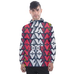 Background Colorful Geometric Unique Men s Front Pocket Pullover Windbreaker by HermanTelo