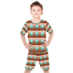 Abstract Circle Square Kids  Tee And Shorts Set by HermanTelo