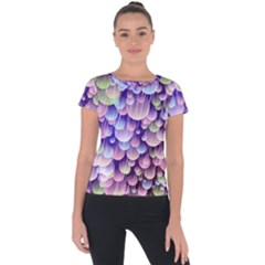 Abstract Background Circle Bubbles Space Short Sleeve Sports Top  by HermanTelo